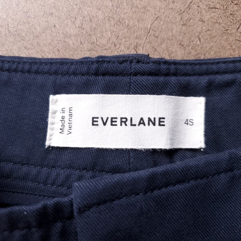 Everlane Pleated Wide Leg Pants Women 4S Navy High Rise Tencel Minimalist Preppy - Picture 7 of 9